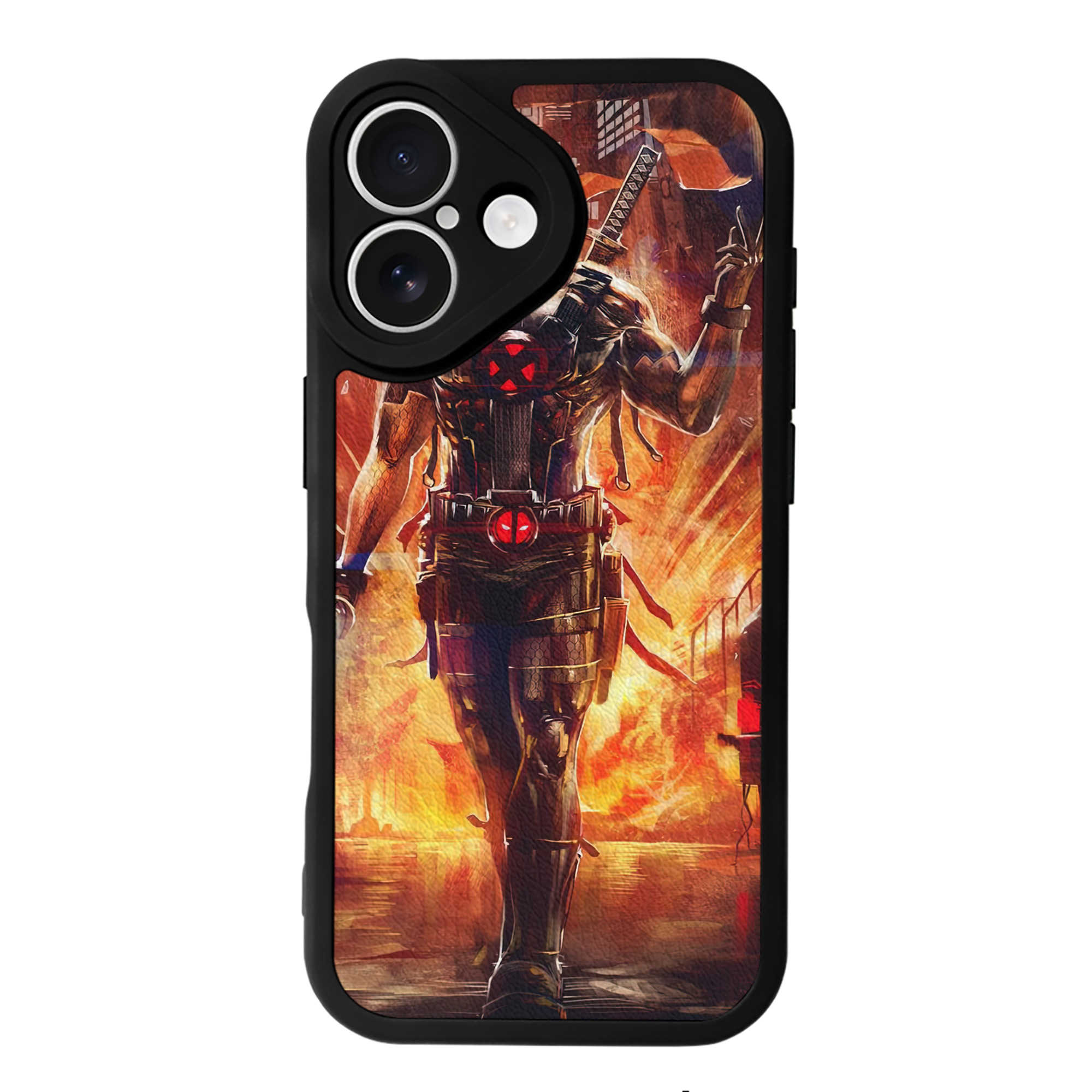 （画像用） Deadpool デッドプール 【iPhone 16シリーズ対応】シリコンスマホケース（レザー調） 材質：シリコン